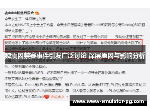 魏震因禁赛事件引发广泛讨论 深层原因与影响分析